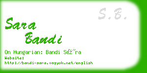sara bandi business card